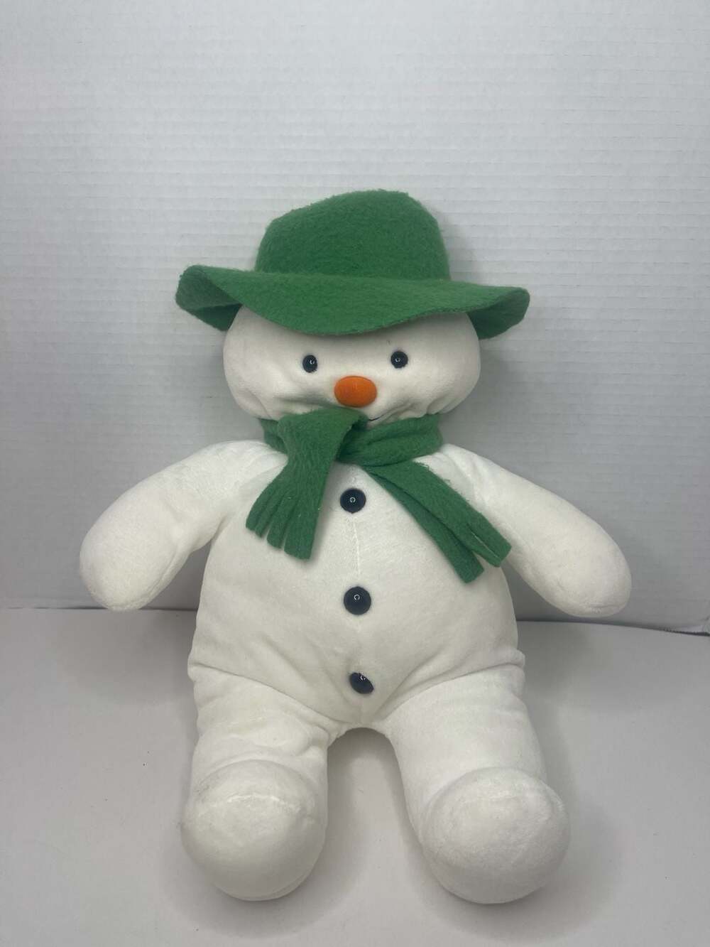 Eden The Snowman Stuffed Plush Toy Green Hat Scarf 15""